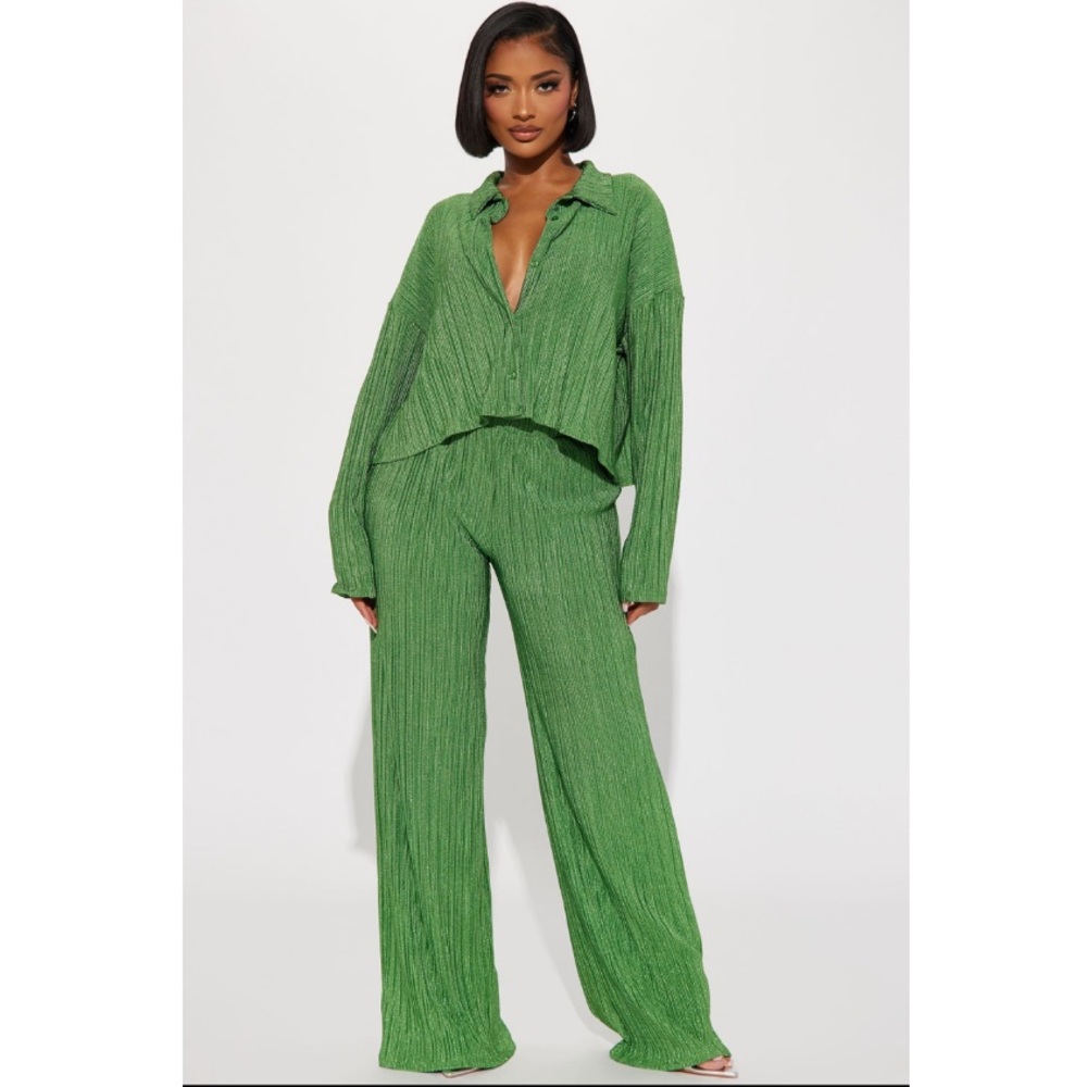 Plisse Pants Set